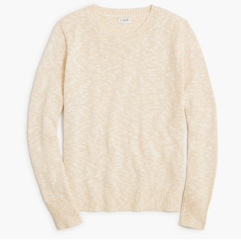 NWOT J. Crew Sweater Crewneck Beach sz M Coastal Boho Cozy Small Hole Sew/Patch